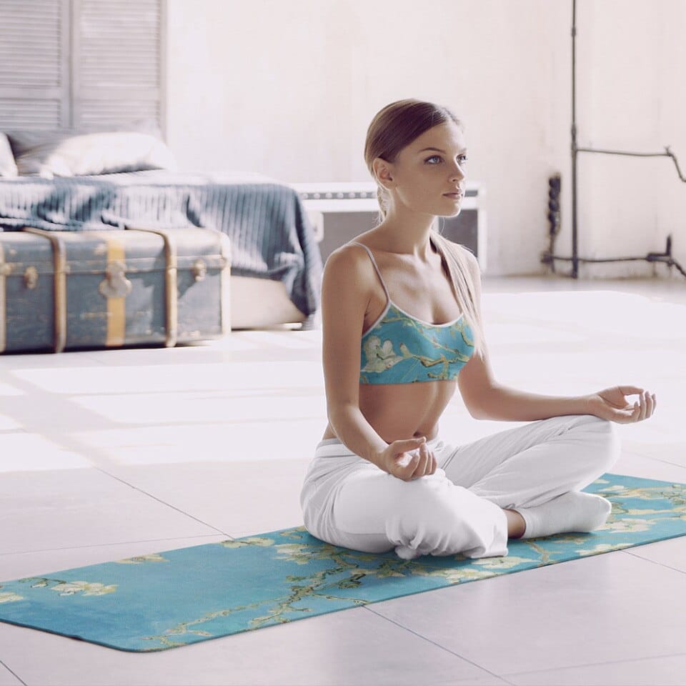 Tapis de yoga en caoutchouc artistique naturel pour la méditation_3