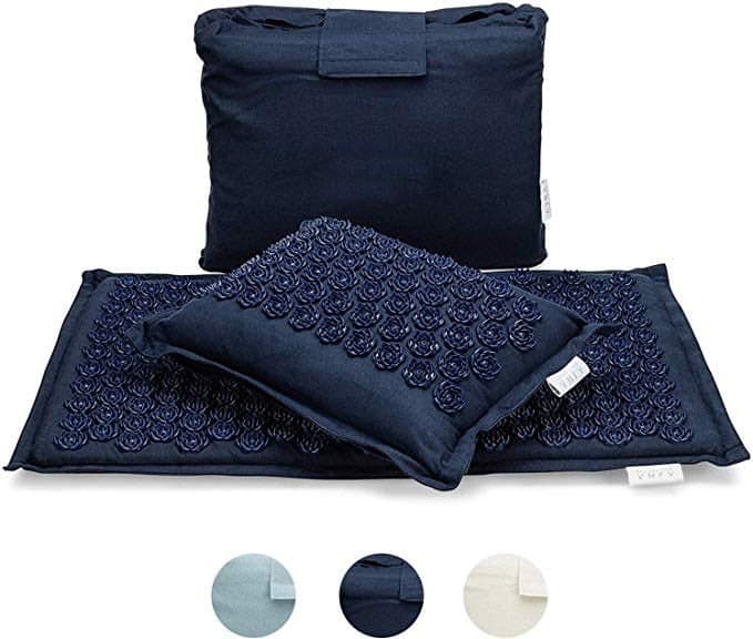 Tapis yoga épais avec coussin de yoga en fibre de lin pour relaxation Bleu marine China