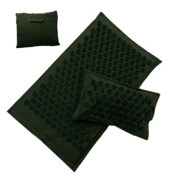 Tapis yoga épais avec coussin de yoga en fibre de lin pour relaxation Vert armée China